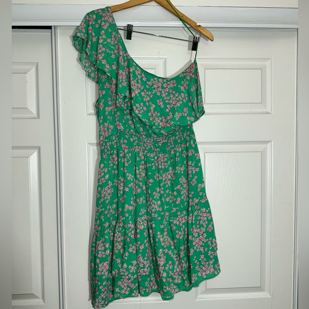 Green floral dress